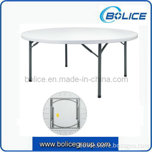 5ft Single-Piece Plastic Circle Top Banquet Folding Table